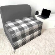 تصویر کاناپه تخت شو یک نفره چهارخونه شطرنجی مدل M1152 