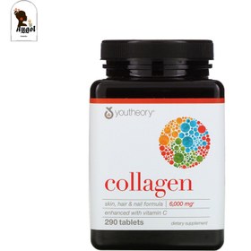 تصویر کلاژن ساز یوتئوری 290 عددی حاوی ویتامین سی Youtheory Collagen 6000 Mg +c 290 Tablets