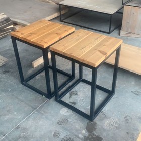 تصویر استند گلدان میز عسلی چوبی کد L77 