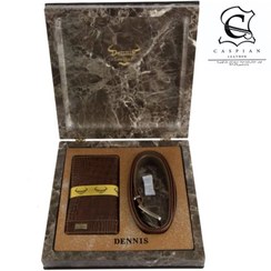 تصویر ست کیف پول کتی چرم گاوی طبیعی اعلا با بسته بندی شیک 