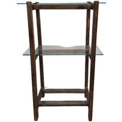 تصویر استند ترکیب چوب و شیشه 