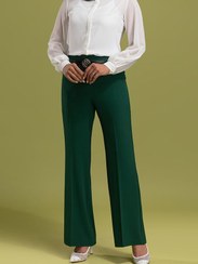 تصویر شلوار زنانه برنس مدل کرپ کنزو سایز ۴۸ رنگ سرمه ای 