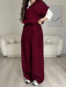 تصویر ست وست و شلوار مدل آریانا روجا کالکشن تابستانه 1405 - سایز Set vest shalvar