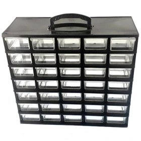 تصویر جعبه قطعات 35 کشو ( 5*7 ) کریستالی Box of electronic components 35 drawers ghanad