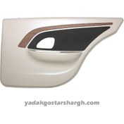 تصویر بغل دری عقب سمت راست پژو پارس جديد آذین پارت رنگ بژ روشن 