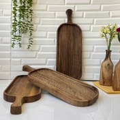 تصویر تخته سرو چوبی راکتی بزرگ چوب گردو 