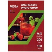 تصویر کاغذ فتوگلاسه 200 گرم ضد آب مگا سایزA4 ا MEGA A4 Photo Glossy Paper 200gsm 100sh MEGA A4 Photo Glossy Paper 200gsm 100sh