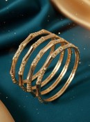 تصویر النگو استیل طلاروس ۴ میلی‌متری_ طلایی شیک و کلاسیک - ۳ 4 mm Gold Bangle — Adult Sizes 2, 3 & 4