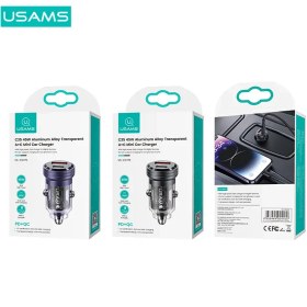 تصویر شارژر فندکی یوسمز CC175 C35 USAMS US-CC175 C35 Transparent Dual USB Mini Car Charger