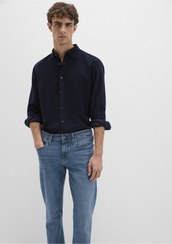 تصویر پیراهن مردانه آبی سرمه ای ماویMavi | 211746 اورجینال 