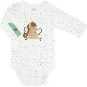 تصویر پیراهن نوزادی نیلی مدل یونیکورن سایز ۳ تا ۶ ماه 