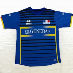 تصویر کیت تیشرت با شورت لباس تیم ملی والیبال فرانسه رنگ آبی انگاپت انگابت angabet 