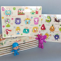 تصویر پازل جاگذاری آموزش اعداد و اشکال تمام چوبی 