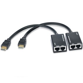 تصویر اکستندر افزایش طول HDMI با کابل شبکه تا 30 متر سیم دار 