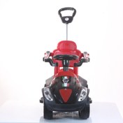 تصویر ماشین کودک بی بی ماک طرح آلفا رومئو مشکی-قرمز مدل ZV-10 -اسباب بازی 