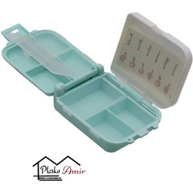 تصویر جعبه نگهدارنده قرص مانیا مدل CH-18 تاشو با ۸ محفظه 