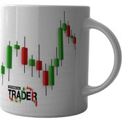 تصویر ماگ چاپلینو طرح تریدر و بیت کوین – M102 Chaplino Mug Trader and Bitcoin Design