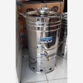 تصویر سماور گازی ۲۰ لیتری استیل هیئتی صدرا 