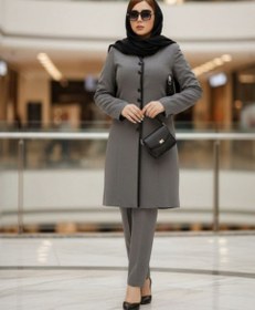 تصویر مانتو شلوار اداری اریکا رنگ مشکی 