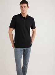 تصویر تیشرت پولوی سیاه TENCEL TM مناسب بدن / کمرنگ 0611837-900 | Mavi | 811848917 | اورجینال 