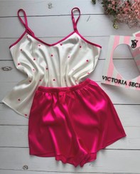 تصویر تاپ و شرتک قلبی سرخابی 