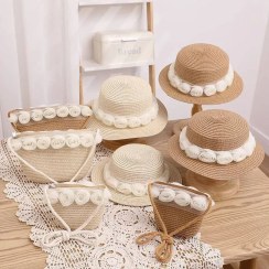 تصویر کلاه و کیف حصیری 