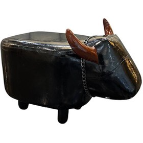 تصویر پاف طرح گاو مشکی براق 