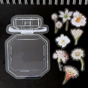 تصویر استیکر شفاف گل و گلدان ۶۰ تایی 