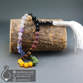 تصویر تسبیح هفت سنگ چاکرا پلاس جواهر لوکس 7 Chakra Mala _ کد : 500090 