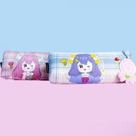 تصویر جامدادی تک زیپ آبی 