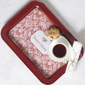 تصویر سینی مستطیل فلزی قرمز ویتنی 31X43 سانتی متر کاراجا Karaca 