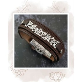 تصویر دستبند نقره و چرم مردانه مدل ROL21023 