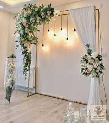 تصویر گل آرایی بله برون عروس و داماد کد ۱۱۴ | کد: ZNB-PMQ 