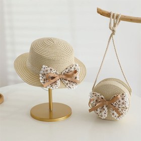 تصویر ست کلاه و کیف حصیری 