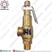 تصویر شیر اطمینان برنجی اهرمی سایز 1 اینچ هایسک HISEC سوپاپ اطمینان برنجی اهرمی سایز 1 اینچ هایسک SAFETY VALVE HISEC