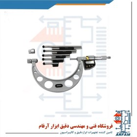 تصویر ست میکرومتر دیجیتال آسیمتو 100-0 خارج سنج مدل 6-04-115 Asimeto Digital Interchangeable Anvils Outside Micrometer 115-04-6