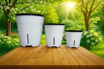 تصویر گلدان هیدروپونیک(خودآبیار)سایز14 