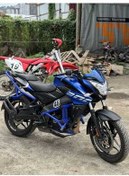 تصویر محافظ بدنه موتورسیکلت مجموعه نوار جلو و عقب سازگار باجاج PULSAR NS200 آبی Hamza Motors 