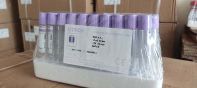 تصویر لوله خونگیری وکیوم خلأ EDTA حجم ۱۰ میلی برند CD Rich 