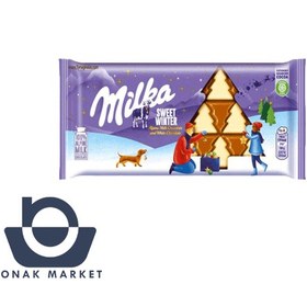 تصویر شکلات میلکا شیری شکلاتی مدل کریسمسی 100گرم Milka 