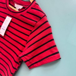 تصویر کراپ نخ و پنبه راه راه قرمز H&M 