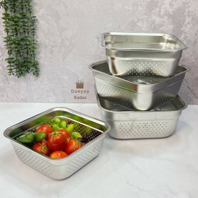 تصویر آبکش مربع استیل یونیک 