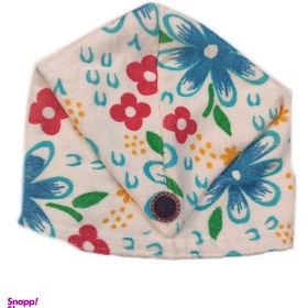 تصویر حوله کلاهی طرح گل کد 02 