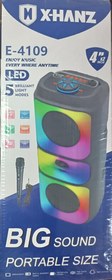 تصویر اسپیکر شارژی میکروفن دار X-HANZ مدل E-4109 X-HANZ E-4109 SPEAKER WITH MICROPHONE