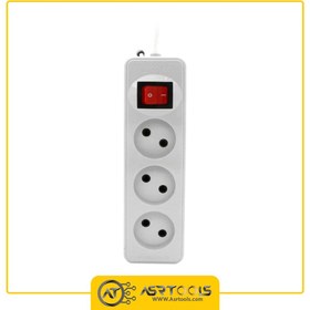 تصویر چند راهی 3 خانه ساده شهاب پارت الکتریک با کابل 1٫8 متری مدل PE850 Part PE850 Power Strip