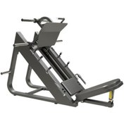 تصویر دستگاه پرس پا وزنه آزاد با جنس فولاد ضد زنگ و حداکثر ظرفیت وزنه ۵۰۰ کیلوگرم برند هامر Hummer Free weight leg press machine made of stainless steel and with a maximum weight capacity of 500 kg, Hummer brand