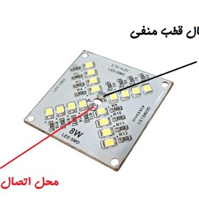تصویر ال ای دی SMD توان 8 وات 3.7 الی 4.2 ولت سفید مهتابی 