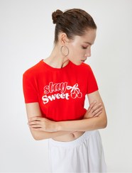 تصویر تیشرت زنانه قرمز کوتون | 5WAL10511IK Koton 