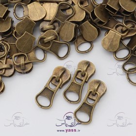 تصویر سرزیپ نمره 5 فلزی زرد قلم (بسته 10 عددی) 