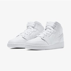 تصویر نایک ایر جردن ۱ ساقدار تمام سفید Nike air jordan 1 high white 